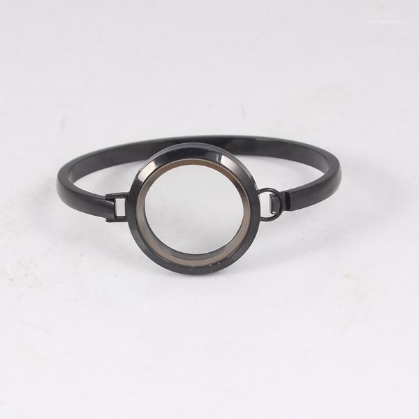 

bangle black stainless steel floating locket bangles round screw plain living bracelets 6pcs1