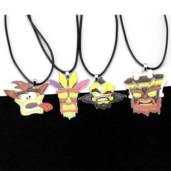 

chains game crash bandicoot figure cosplay necklace leather chain wolf necklaces zinc alloy accessories gifts1, Silver