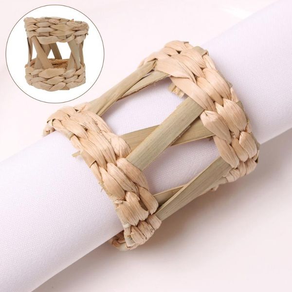 

napkin rings 4pcs natural woven holding decorative weaving craft buckles