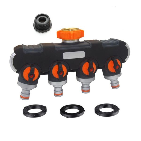 

watering equipments 4 way durable splitter flow hose universal easy install with tap multiple garden shut off water distributor regulator