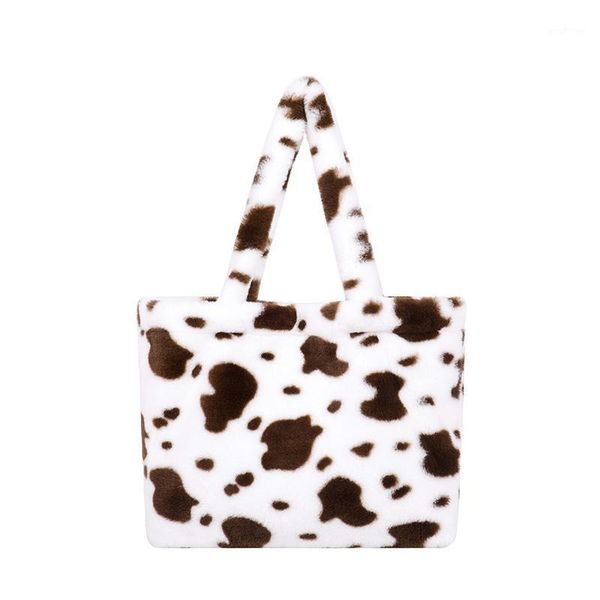 

evening bags cow print fluffy bag schulter taschen tote shoulder handtasche damen schoudertas dames woman sac bandouliÃ¨re ladies