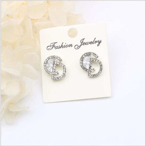 

925 silver needle korean temperament personality versatile long flash diamond earrings net red tide people earrings, Golden