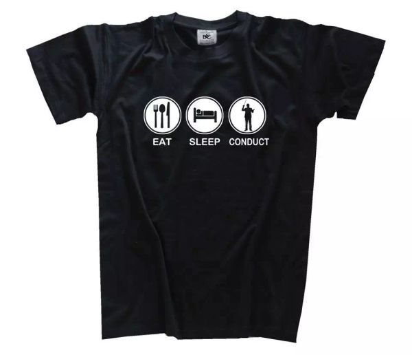 

eat sleep conduct - chef d'orchestre t-shirt tailles s-xxxl, White;black