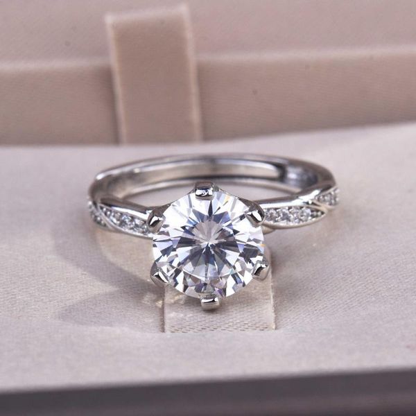 

wedding rings ladies's minimalist jewelry cubic zirconia ring high carbon gem pt950 white gold, Slivery;golden