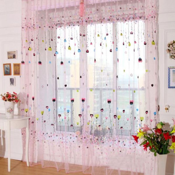 

curtain & drapes 1pcs 2colors romatic balloon tulle voile door window curtains drape panel sheer scarfs valances for living room
