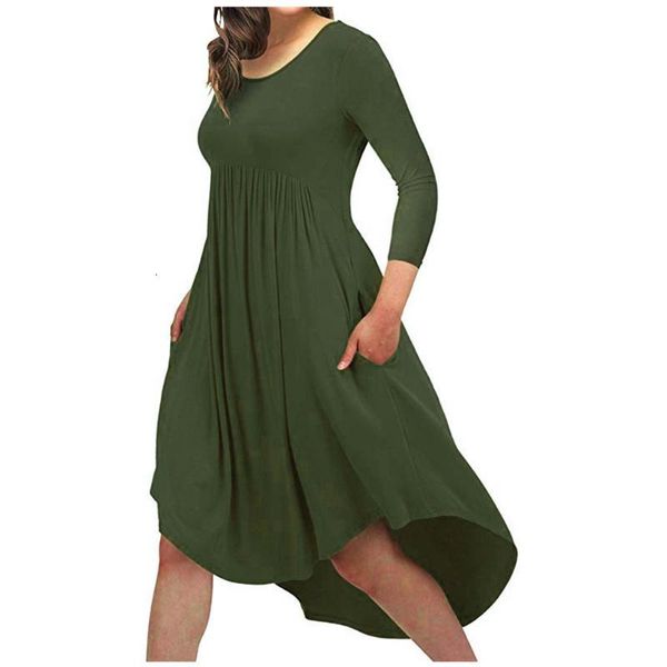 

women's wool & blends autumn winter cotton dress women long sleeve irregular loose casual solid plus size midi fashion clothing#j30 td7, Black