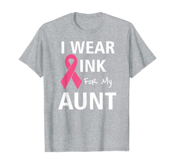 

for my aunt breast cancer pink ribbon awareness gift t-shirt, White;black
