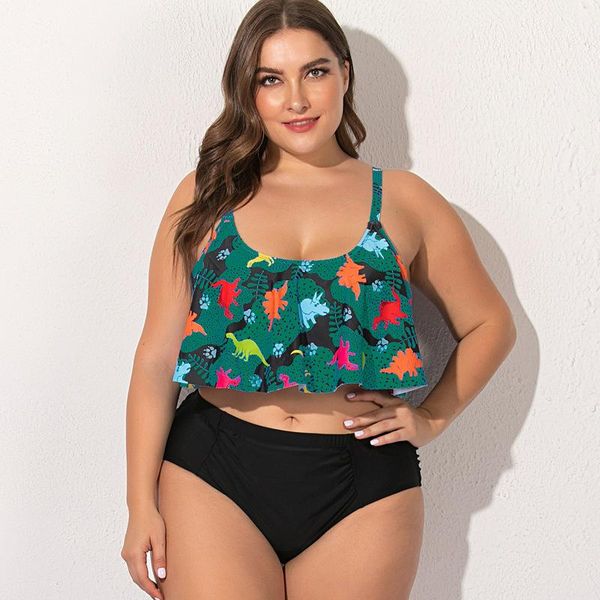 

swimsuit separate female fused push up bikini bathing clothes surf rash guard for women plus size fat younger animal polyester one-piece sui