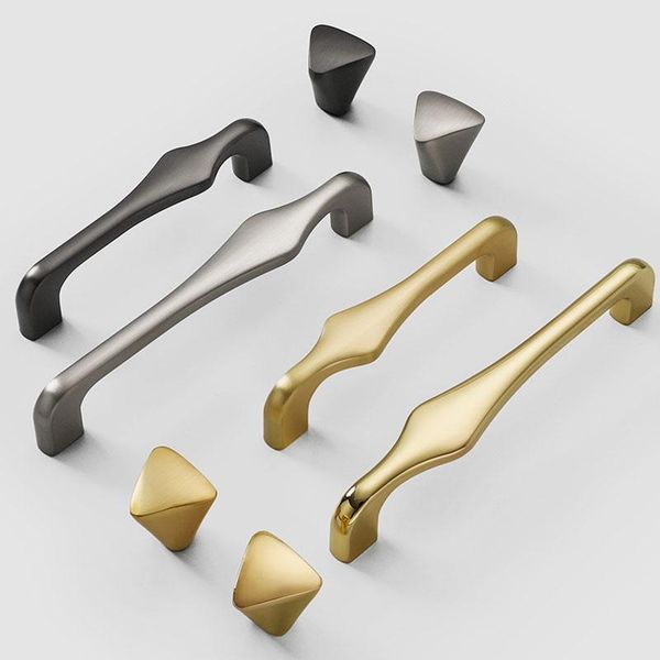 

light gold/matte silver zinc cabinet handles wardrobe handle and knobs drawer pull morden furniture door hardware & pulls