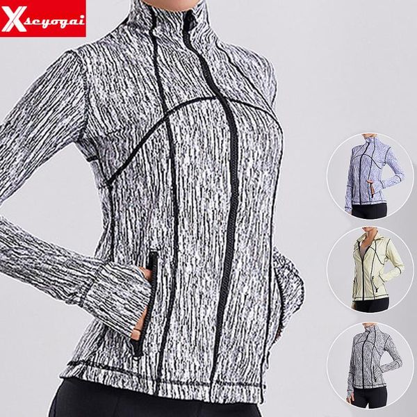 

women's fitness running zipper pocket sweatshirt cardigan stand up collar yoga jacket sports long sleeves finger cots cloth jackets, Black;red
