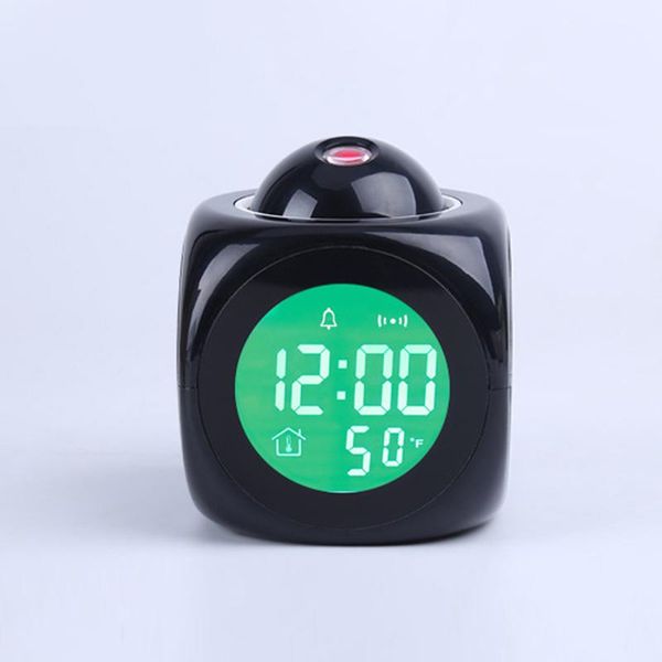 

home projecting alarm clock large display time date temperature projector digital colorful backlight table wall clocks