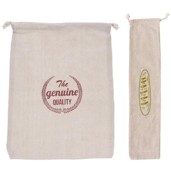 

2pcs reusable baguettes drawstring bags linen bread (assorted color) gift wrap