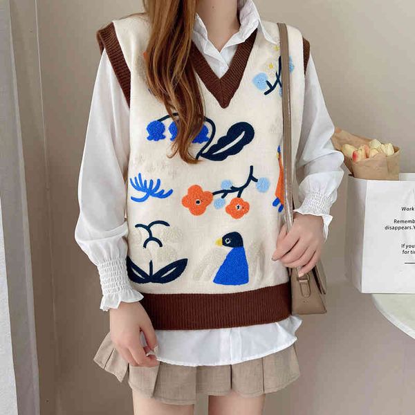 

women's sweaters colorfaith autumn winter women sweater sleeveless vest waistcoat embroidery elagant vintage knitted wild swv1570jx me, White;black