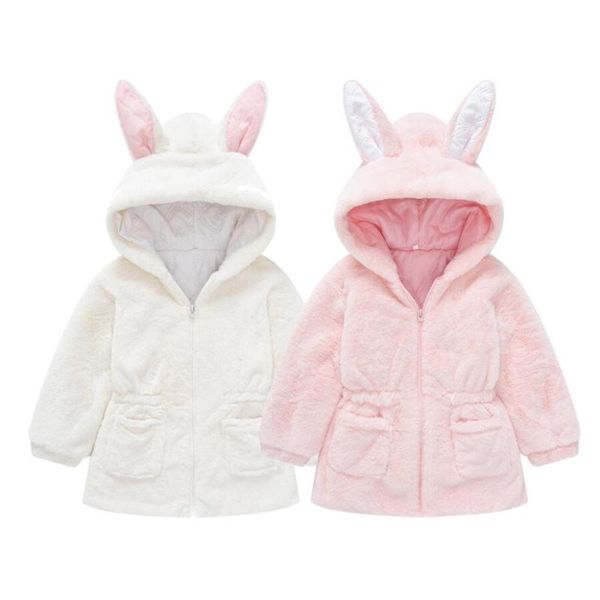 

jackets winter children jacket for boys ears furry solid color hooded full sleeve coat kids cardigan sweatshirt, Blue;gray