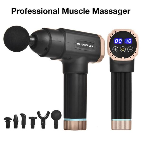 

massage gun muscle massager pain management after training exercising body relaxation slimming shaping relief 6 head equipment