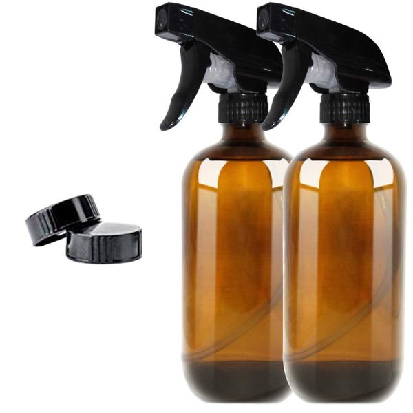 

bath accessory set 1 of glass spray bottles refillable bottle travel subpackaging sprayer brown (3pcs 500ml and 3pcs caps)