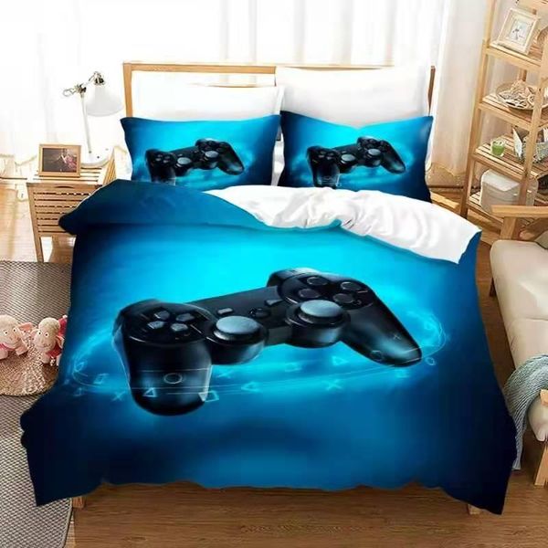 

bedding sets 3d printed gamepad duvet cover cartoon game handle set black gamer comforter bed  king size pillowcase