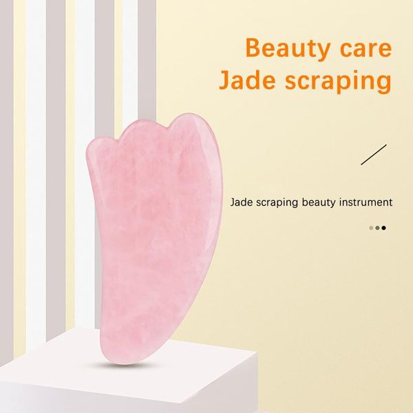 

2pcs resin heart-shaped massage scraping board natural rose quartz stone face neck body massager party favor