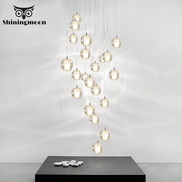 

modoren crystal glass ball pendant lights nordic el hall living room hanglamp art lustres kitchen led luxury lamp lamps