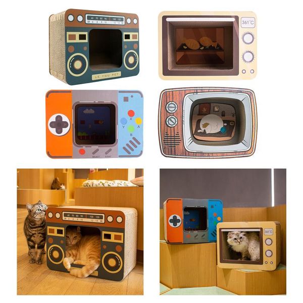 

cat toys corrugated house cave hideaway cardboard for indoor kittens furniture garden car couch