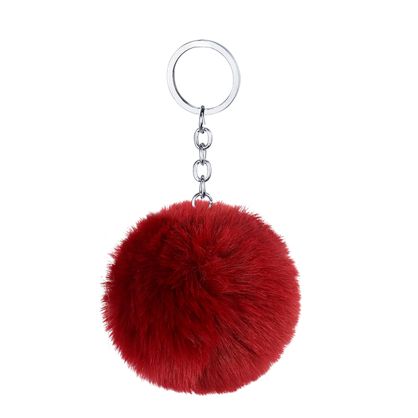 

35 color furry metal ball keychain key ring 8cm imitation rex rabbit pompom pendant simple gift key chain ladies bag ornaments, Slivery;golden