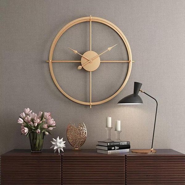 

large vintage metal wall clock modern design for home office decor hanging watches living room classic clocks