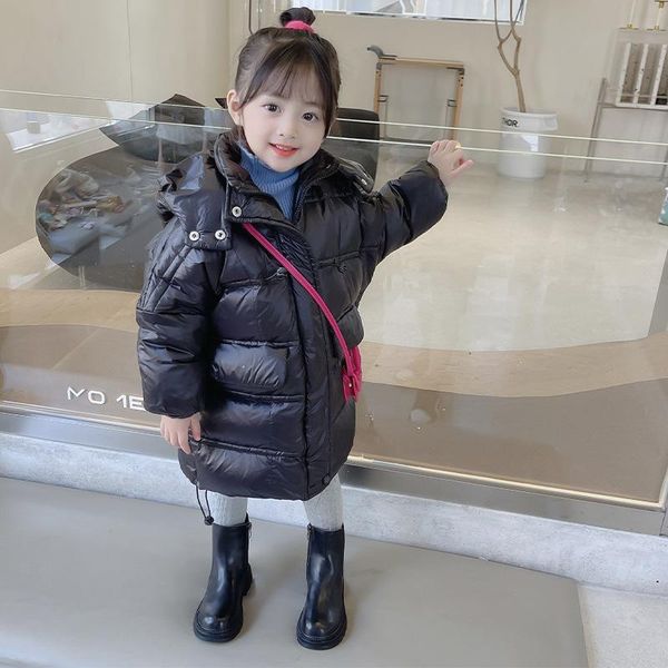 

down coat girls boys jacket plus thicken 2021 luxury warm winter overcoat school cotton kids teenagers children's clothes, Blue;gray