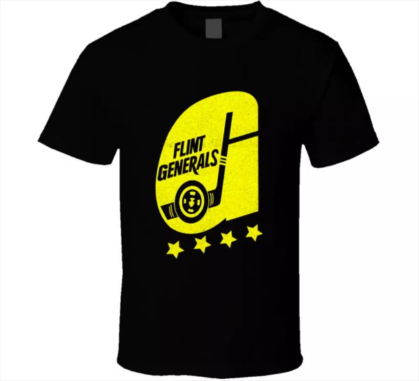 

flint generals tee retro hockey throwback logo men's t shirt gift new, White;black