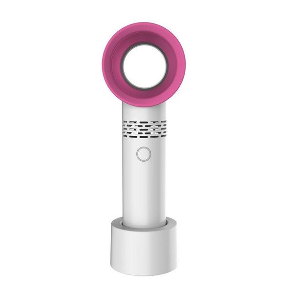 

electric fans leafless mini usb 4-speed fan rechargeable portable handheld radiator small deskwith base (white)