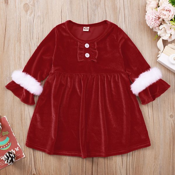 

girl's toddler baby girls 3-24m winter cotton long sleeve christmas dress children red colour dresses 1023, Red;yellow