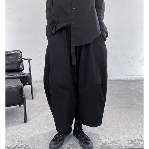

women's pants & capris large dark style retro wide leg loose and versatile pleated cropped in autumn 2021, Black;white
