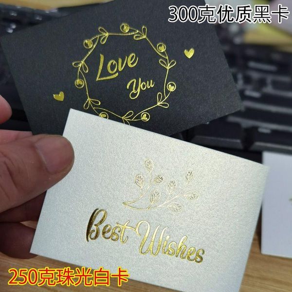 

greeting cards 50pcs bronzing single page type thank you card wedding birthday party invitations flower shop gift blank