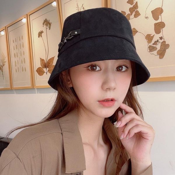 

wide brim hats autumn japanese series black leather buckle panama bucket hat women sun protection visor caps outdoor leisure fishing, Blue;gray