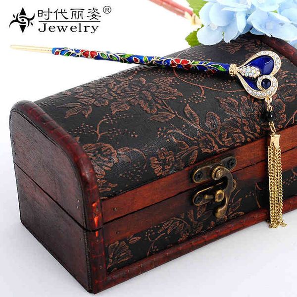 

chinese style products beijing cloisonne hand painted enamel national wind disc hair hairpin tulip jewelry female