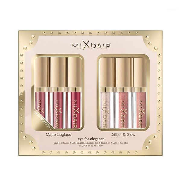 

pcs matte and shimmer lip gloss set sparkly professional long-lasting highlighter elegant temperament charming1