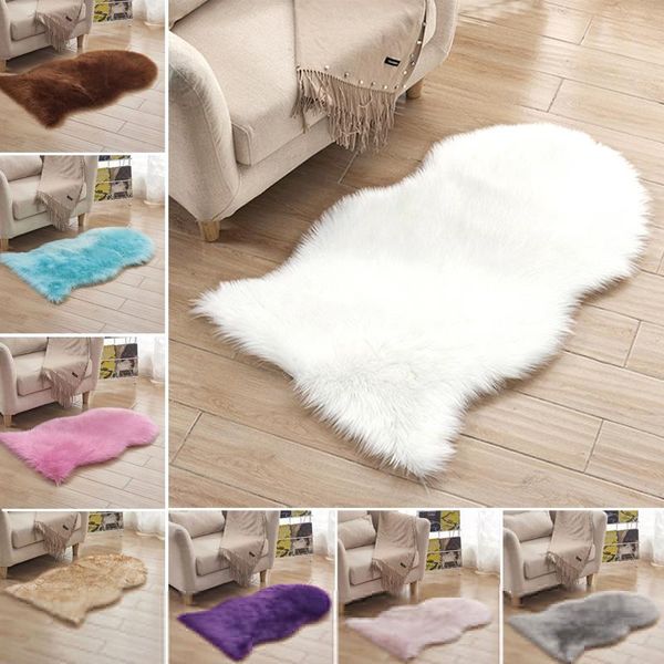 

carpets faux fur rug for sofa hairy carpet artificial wool sheepskin parlor room decor floor mat fluffy soft rest area blanket seat pad