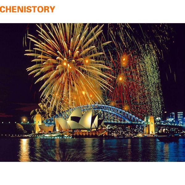 

paintings chenistory opera house landscape diy digital oil painting by numbers modern wall art picture unique gift for home decoration