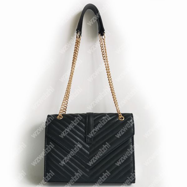 

women shoulder bags black and gold chain bag crossbody pure color handbag cross body bag messenger tote purse wallet 2 colors