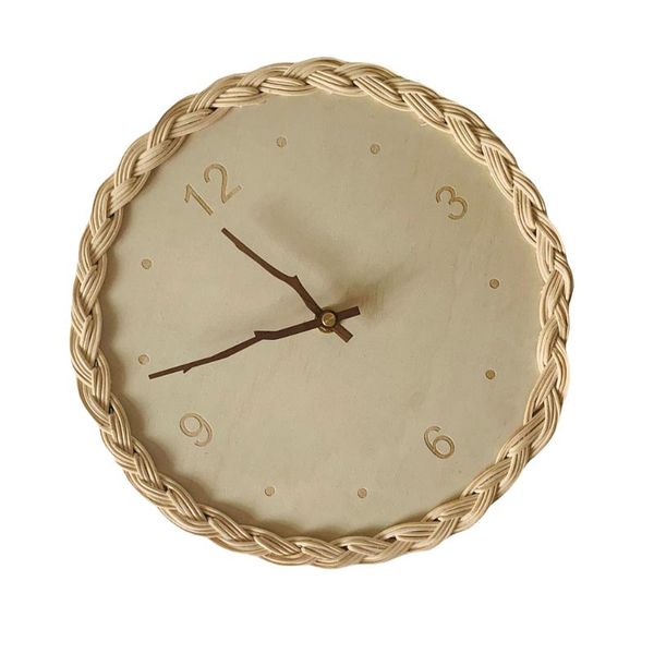 

wall clocks 1pc weaving hanging clock household decorative decor