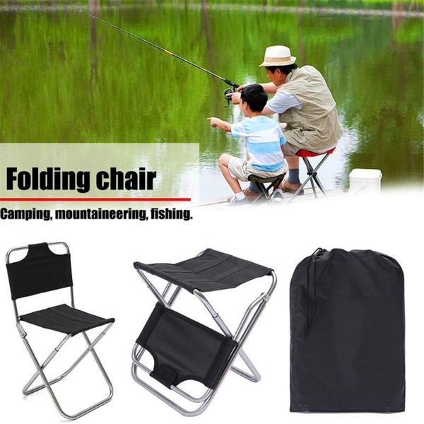 

aluminum folding chair outdoor fishing camping picnic climbing stool cloth bag package with backrest for hiking travel accessories
