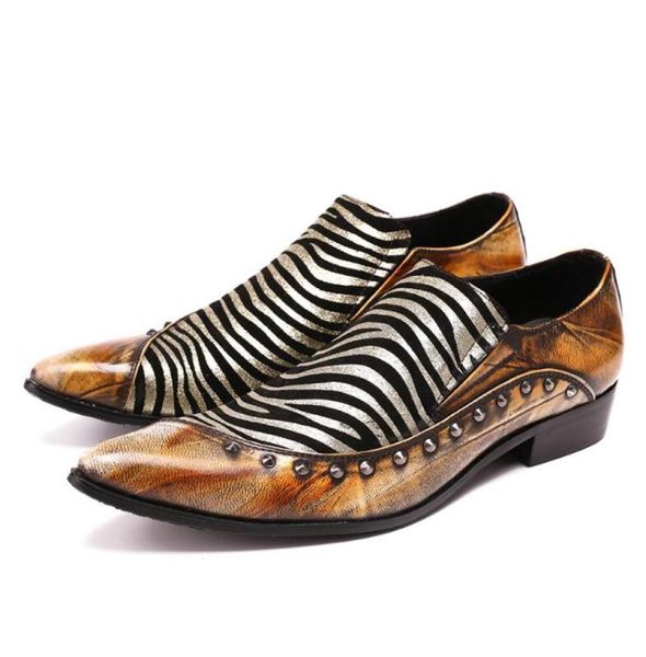 

dress shoes man striped leather british style business casual mens rivet, Black