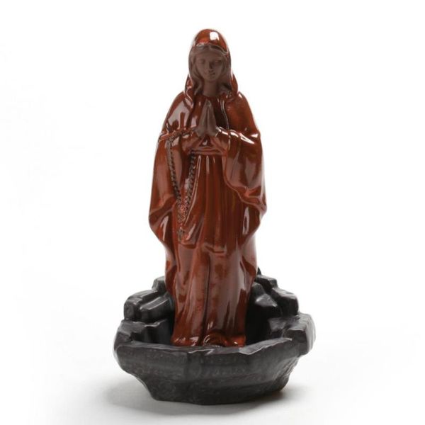 

fragrance lamps ceramic the virgin mary backflow incense burner figurine cone holders home decor gift decorations statue ornaments