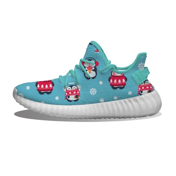 

diy custom cute merry christmas penguin running shoes mesh printed mens womens trainers outdoor sports sneakers