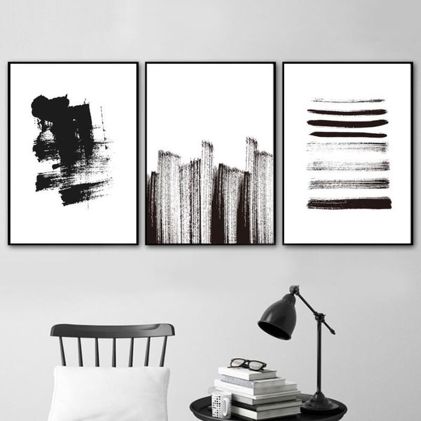 

abstract black and white line wall art canvas painting nordic posters prints pictures for living room home decoration paintings