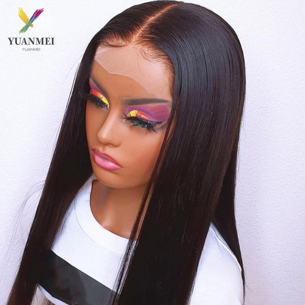 

wholesale human hair wig straight lace front brazilian frontal wigs for women 4x4 closure, Black;brown