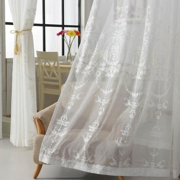 

curtain & drapes european window embroidery sheer voile curtains bar wearing hole for home bedroom living room