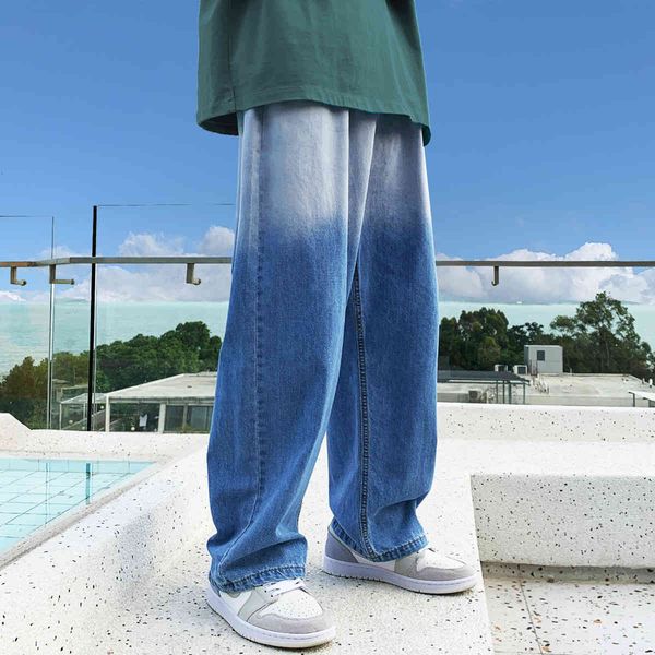 

men's jeans jeans korean style, hip hop smooth, baggy iufw, Blue
