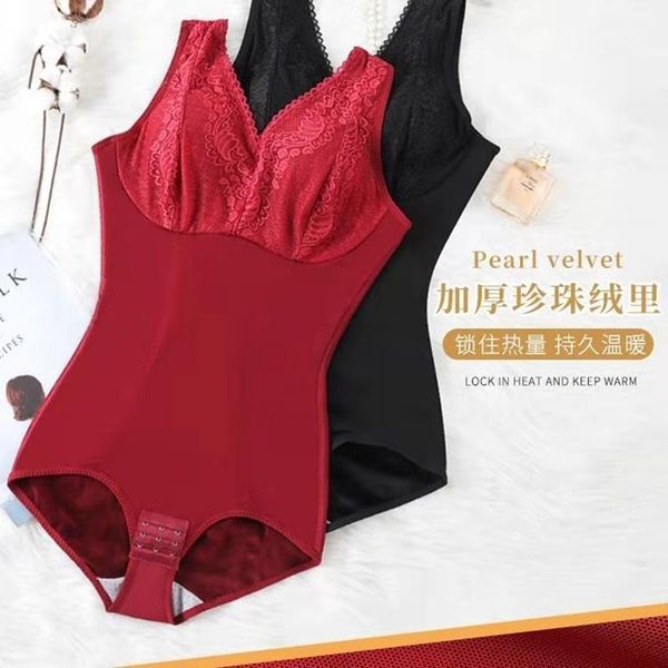 

women's underwear with chest pad spring fashion corest deep v-neck bodysuit elastic waist trainer body shapewear women shapers, Black;white