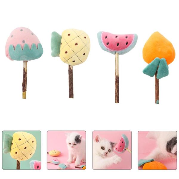 

cat toys 4pcs funny catnip lollipop polygonum bite-resistant (4 styles)
