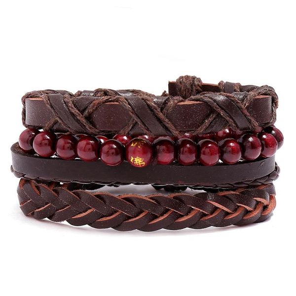 

charm bracelets western style vintage punk leather bracelet/bangle diy, 4pcs/set, Golden;silver